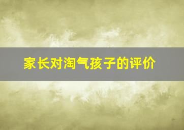 家长对淘气孩子的评价