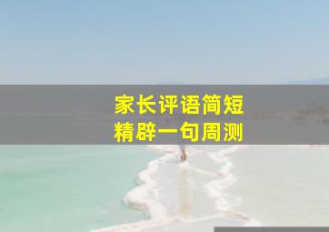 家长评语简短精辟一句周测