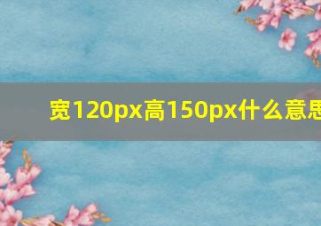 宽120px高150px什么意思