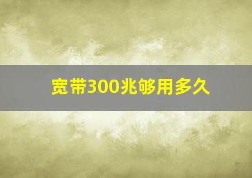 宽带300兆够用多久