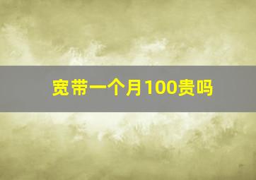 宽带一个月100贵吗