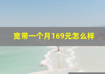 宽带一个月169元怎么样