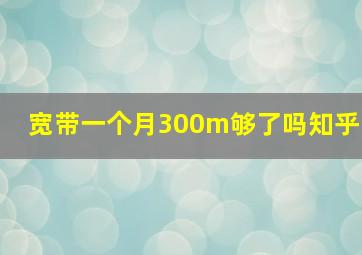 宽带一个月300m够了吗知乎