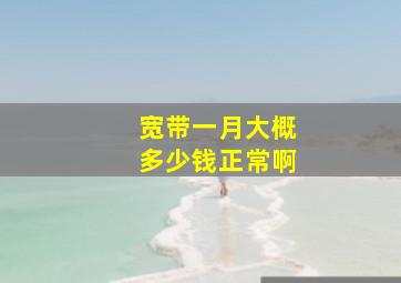 宽带一月大概多少钱正常啊