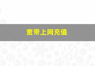 宽带上网充值