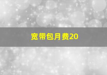 宽带包月费20