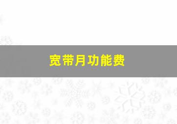 宽带月功能费