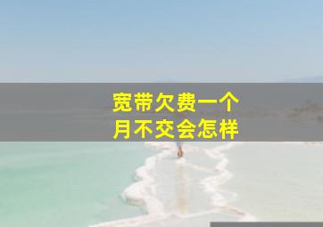 宽带欠费一个月不交会怎样