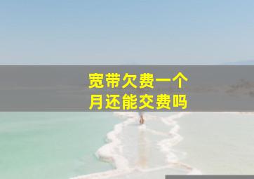 宽带欠费一个月还能交费吗