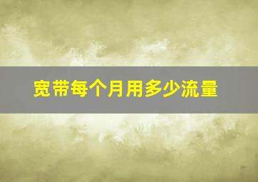 宽带每个月用多少流量