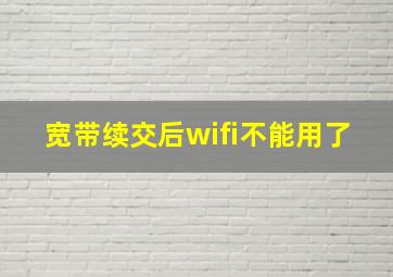 宽带续交后wifi不能用了