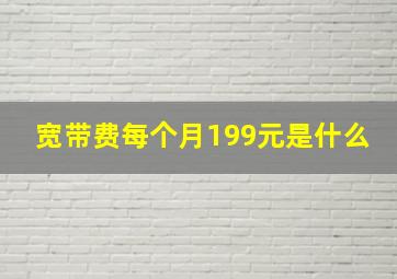 宽带费每个月199元是什么