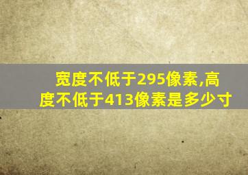 宽度不低于295像素,高度不低于413像素是多少寸