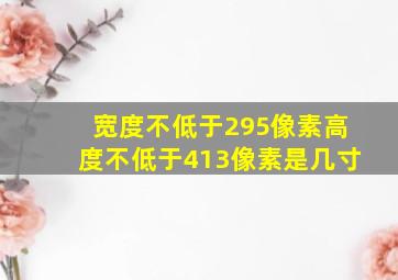 宽度不低于295像素高度不低于413像素是几寸