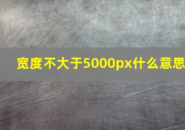 宽度不大于5000px什么意思