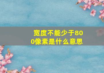 宽度不能少于800像素是什么意思