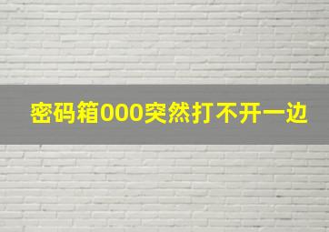 密码箱000突然打不开一边