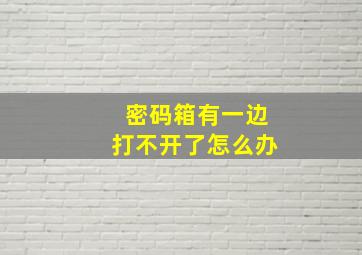 密码箱有一边打不开了怎么办