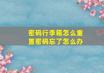 密码行李箱怎么重置密码忘了怎么办