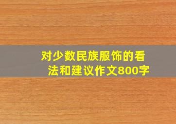 对少数民族服饰的看法和建议作文800字