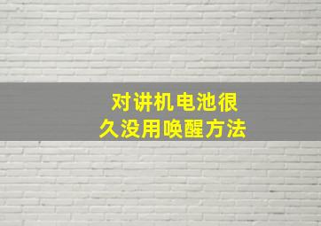 对讲机电池很久没用唤醒方法