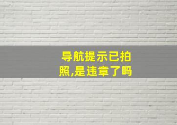 导航提示已拍照,是违章了吗