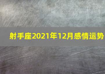 射手座2021年12月感情运势