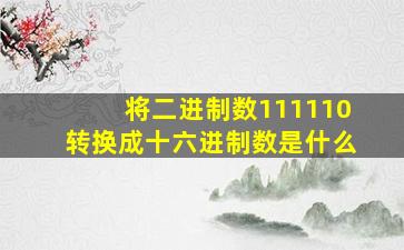 将二进制数111110转换成十六进制数是什么