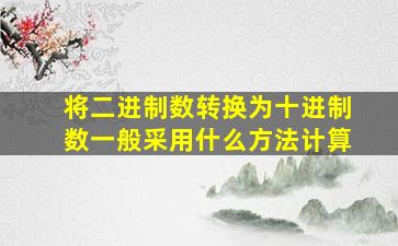 将二进制数转换为十进制数一般采用什么方法计算