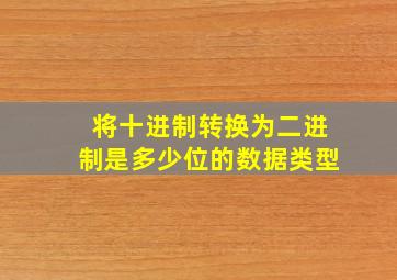 将十进制转换为二进制是多少位的数据类型