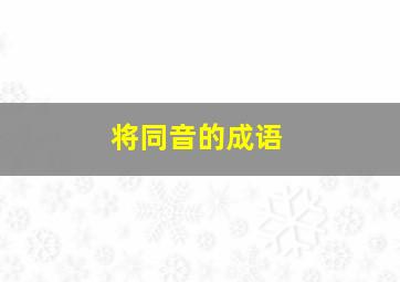 将同音的成语