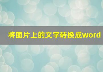 将图片上的文字转换成word