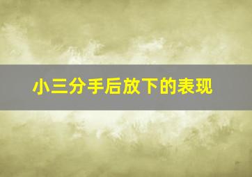 小三分手后放下的表现