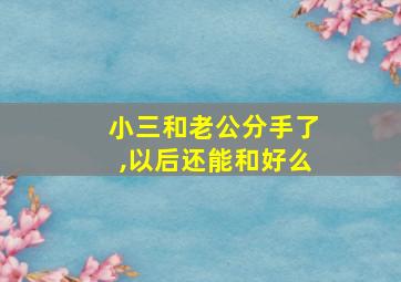 小三和老公分手了,以后还能和好么