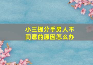 小三提分手男人不同意的原因怎么办