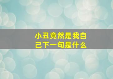 小丑竟然是我自己下一句是什么