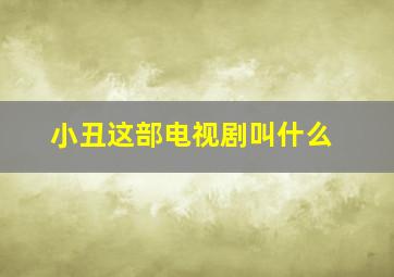 小丑这部电视剧叫什么