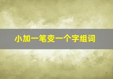 小加一笔变一个字组词