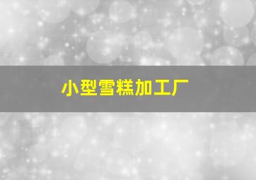 小型雪糕加工厂