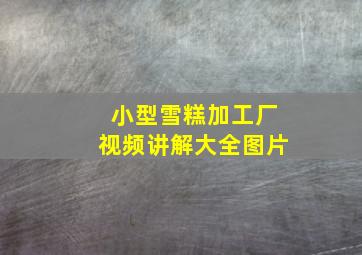 小型雪糕加工厂视频讲解大全图片