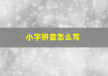 小字拼音怎么写