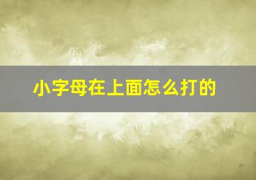 小字母在上面怎么打的