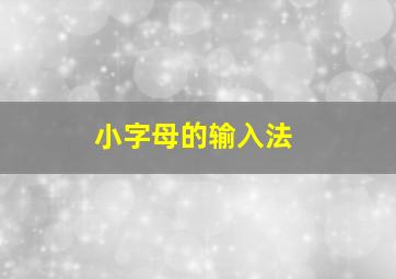 小字母的输入法