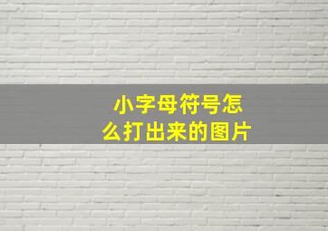 小字母符号怎么打出来的图片