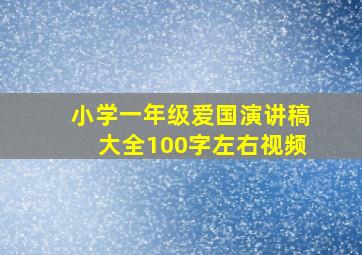 小学一年级爱国演讲稿大全100字左右视频