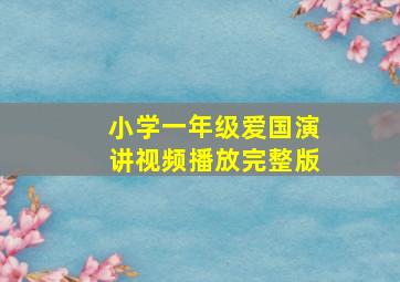 小学一年级爱国演讲视频播放完整版