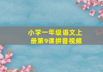 小学一年级语文上册第9课拼音视频