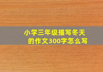 小学三年级描写冬天的作文300字怎么写