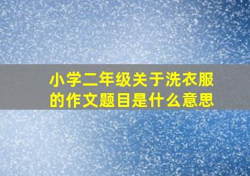 小学二年级关于洗衣服的作文题目是什么意思