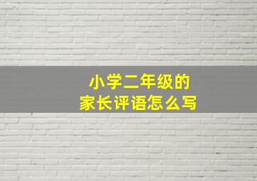 小学二年级的家长评语怎么写